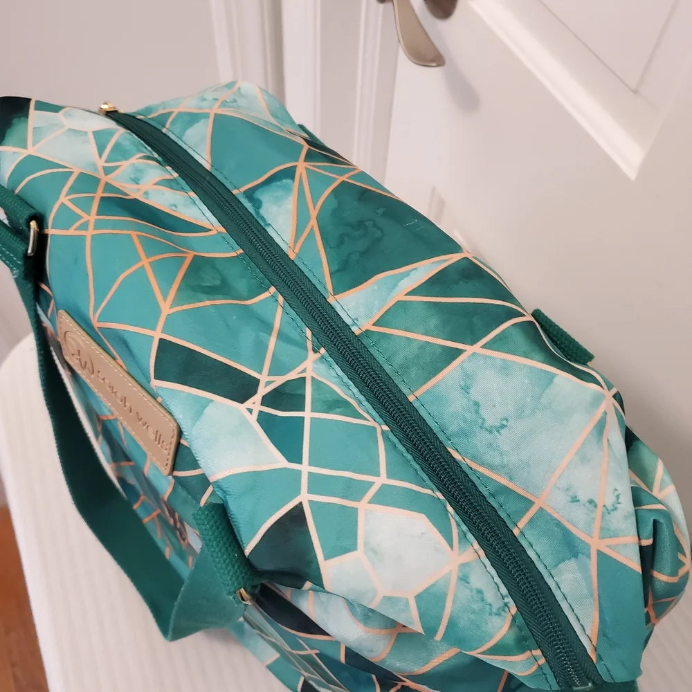 Sarah Wells Emerald Geometric Baby Bag